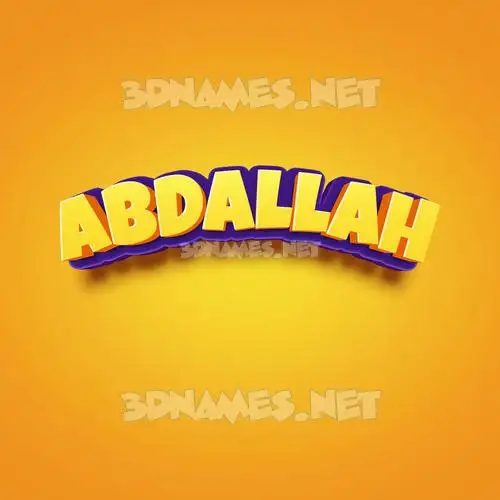 abdallah in Orange Toon style - 3D name wallpaper