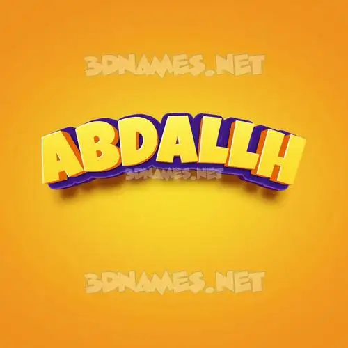 abdallh in Orange Toon style - 3D name wallpaper
