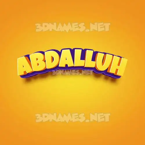 abdalluh in Orange Toon style - 3D name wallpaper