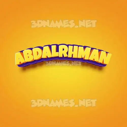 abdalrhman in Orange Toon style - 3D name wallpaper