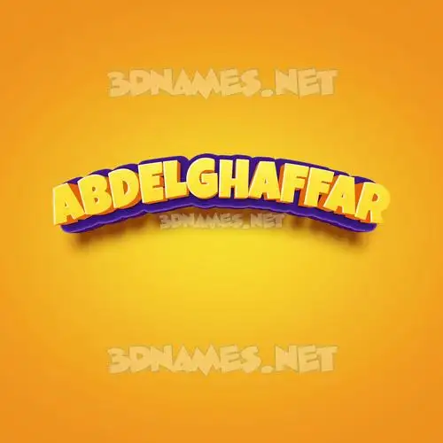 abdelghaffar in Orange Toon style - 3D name wallpaper