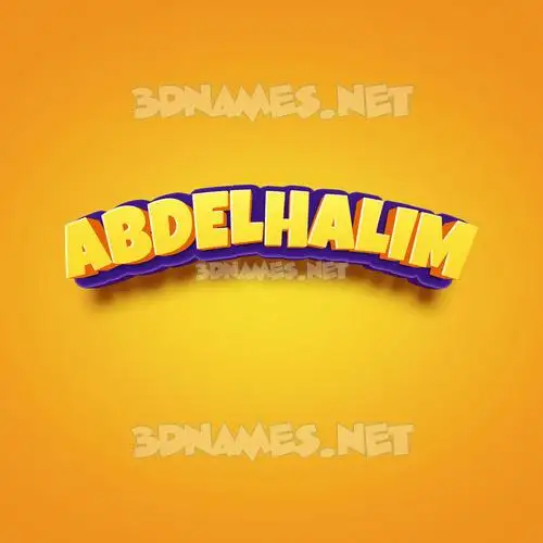 abdelhalim in Orange Toon style - 3D name wallpaper