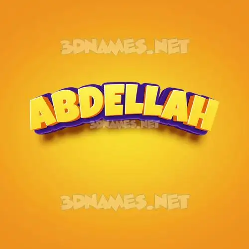abdellah in Orange Toon style - 3D name wallpaper
