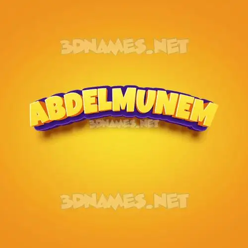 abdelmunem in Orange Toon style - 3D name wallpaper