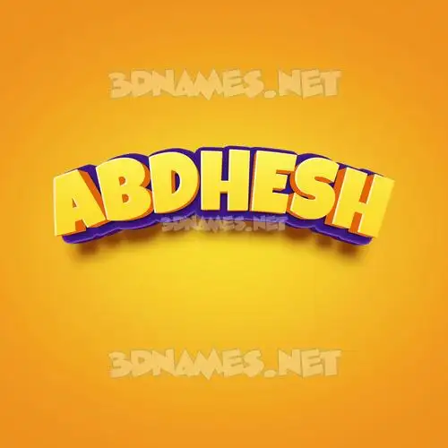 abdhesh in Orange Toon style - 3D name wallpaper
