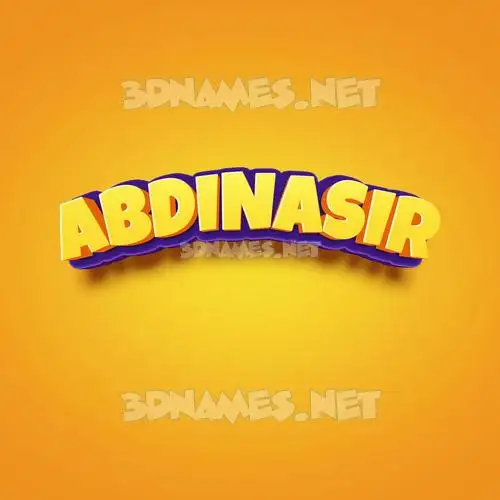 abdinasir in Orange Toon style - 3D name wallpaper
