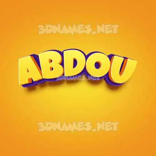 abdou in Orange Toon style - 3D name wallpaper