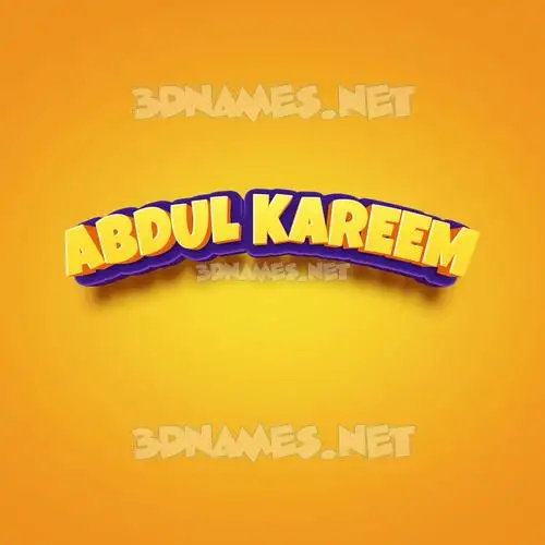 abdul kareem in Orange Toon style - 3D name wallpaper