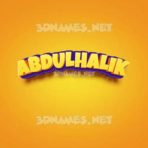 abdulhalik in Orange Toon style - 3D name wallpaper