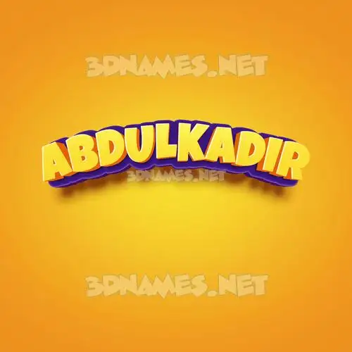 abdulkadir in Orange Toon style - 3D name wallpaper