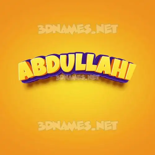 abdullahi in Orange Toon style - 3D name wallpaper