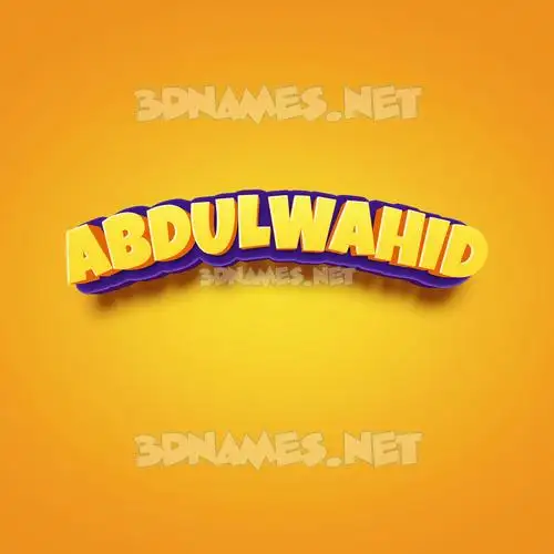 abdulwahid in Orange Toon style - 3D name wallpaper