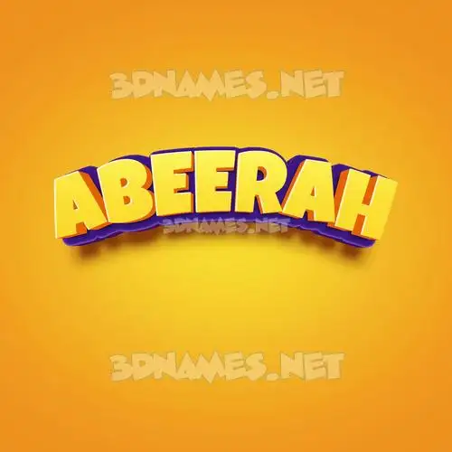abeerah in Orange Toon style - 3D name wallpaper