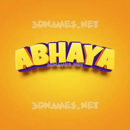 abhaya in Orange Toon style - 3D name wallpaper