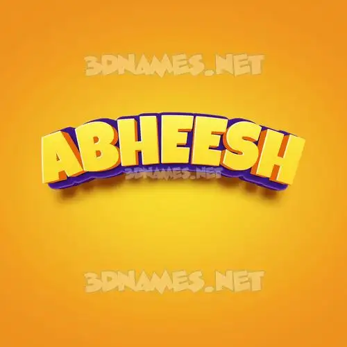 abheesh in Orange Toon style - 3D name wallpaper