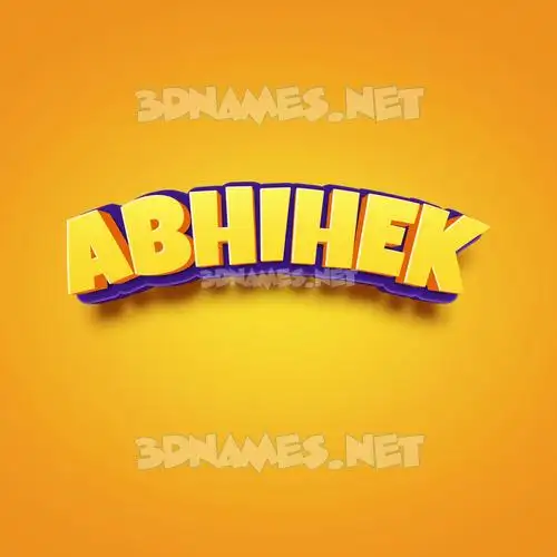 abhihek in Orange Toon style - 3D name wallpaper