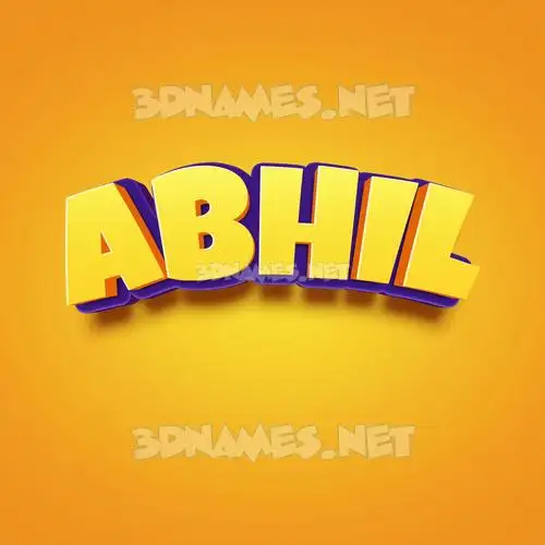 abhil in Orange Toon style - 3D name wallpaper