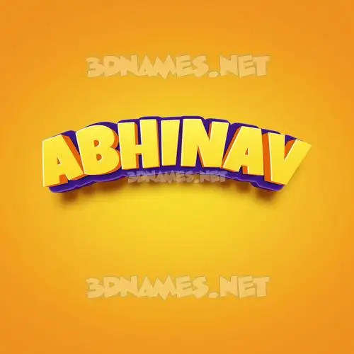 abhinav in Orange Toon style - 3D name wallpaper