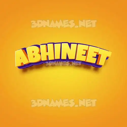 abhineet in Orange Toon style - 3D name wallpaper