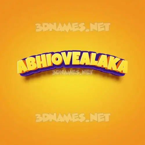 abhiovealaka in Orange Toon style - 3D name wallpaper