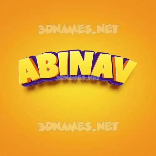 abinav in Orange Toon style - 3D name wallpaper