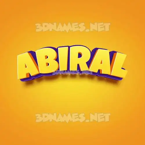 abiral in Orange Toon style - 3D name wallpaper