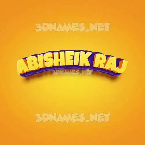 abisheik raj in Orange Toon style - 3D name wallpaper