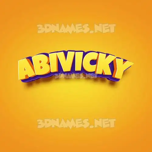 abivicky in Orange Toon style - 3D name wallpaper