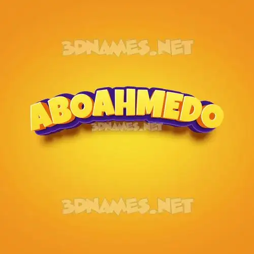 aboahmedo in Orange Toon style - 3D name wallpaper