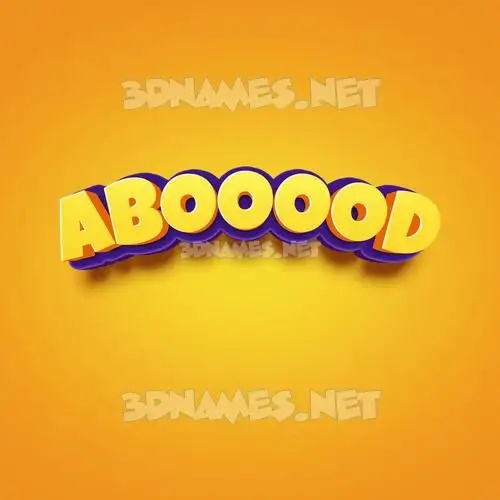 abooood in Orange Toon style - 3D name wallpaper