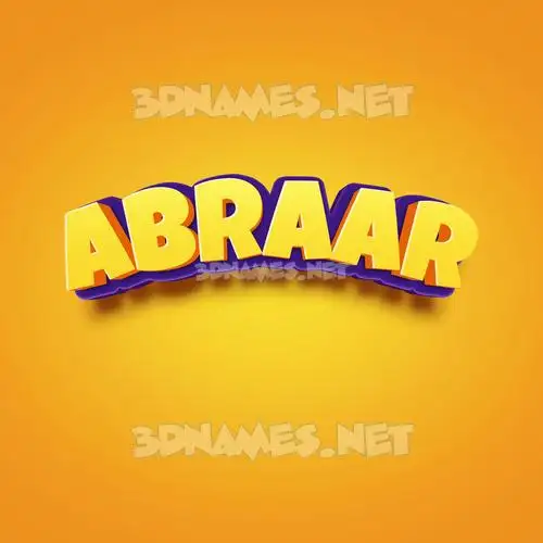abraar in Orange Toon style - 3D name wallpaper