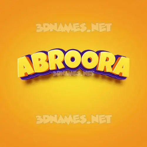 abroora in Orange Toon style - 3D name wallpaper