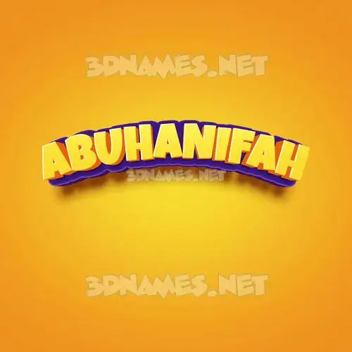 abuhanifah in Orange Toon style - 3D name wallpaper