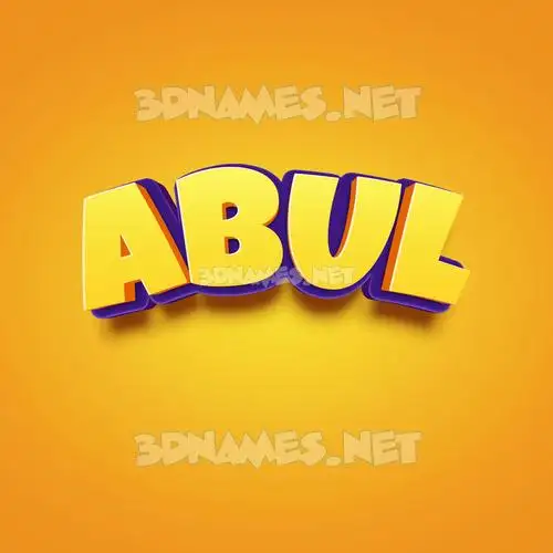 abul in Orange Toon style - 3D name wallpaper