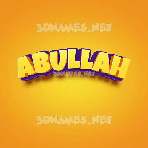 abullah in Orange Toon style - 3D name wallpaper