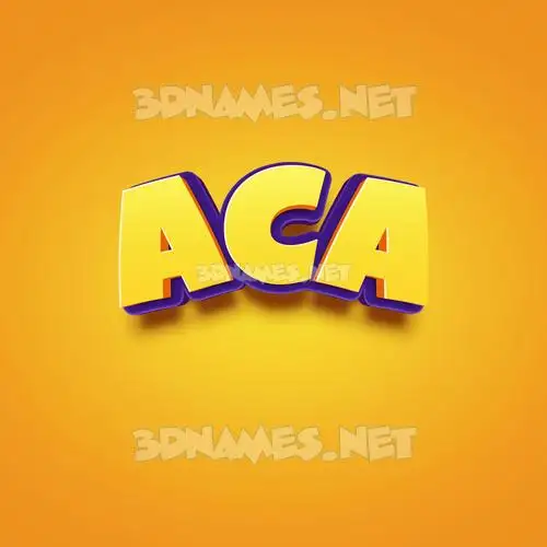 aca in Orange Toon style - 3D name wallpaper
