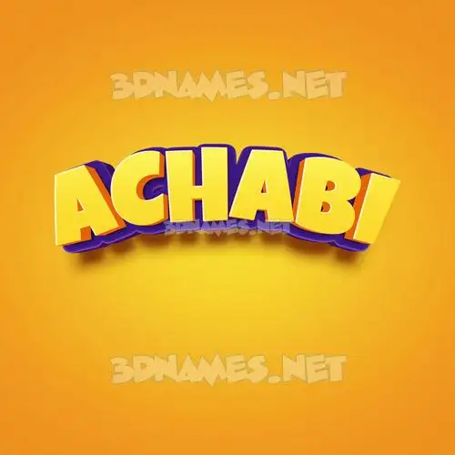 achabi in Orange Toon style - 3D name wallpaper