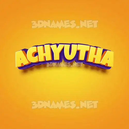 achyutha in Orange Toon style - 3D name wallpaper