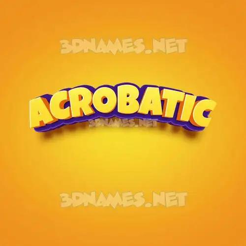 acrobatic in Orange Toon style - 3D name wallpaper