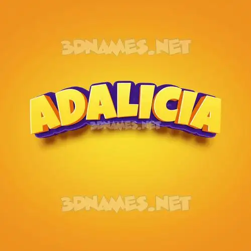 adalicia in Orange Toon style - 3D name wallpaper