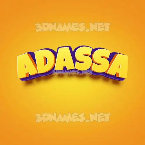 adassa in Orange Toon style - 3D name wallpaper