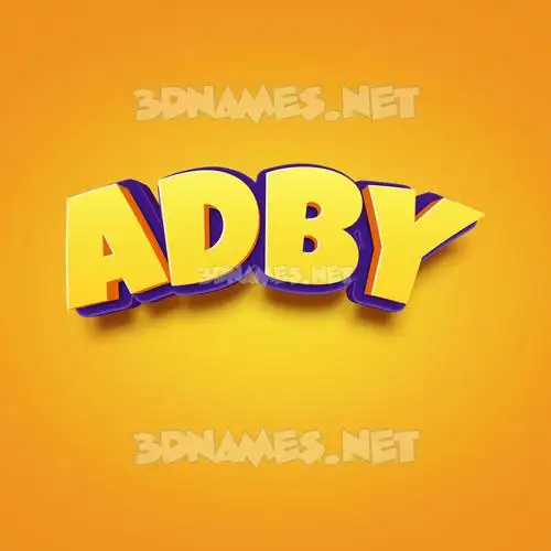 adby in Orange Toon style - 3D name wallpaper