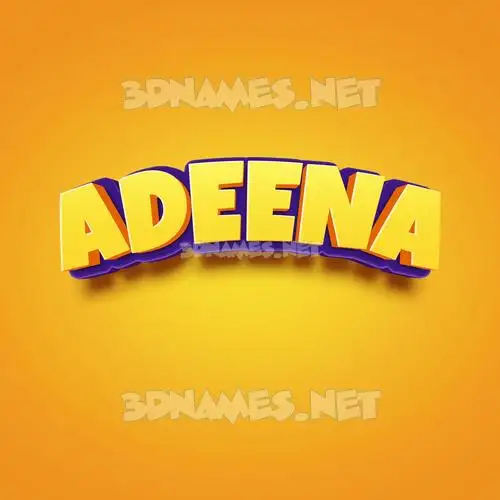 adeena in Orange Toon style - 3D name wallpaper