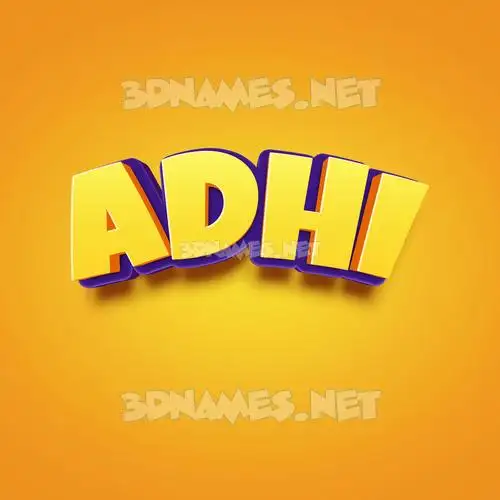 adhi in Orange Toon style - 3D name wallpaper