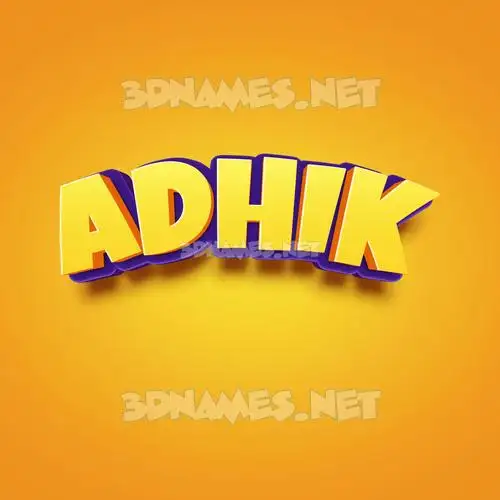 adhik in Orange Toon style - 3D name wallpaper