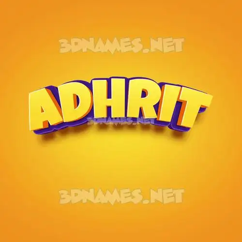 adhrit in Orange Toon style - 3D name wallpaper