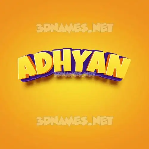 adhyan in Orange Toon style - 3D name wallpaper