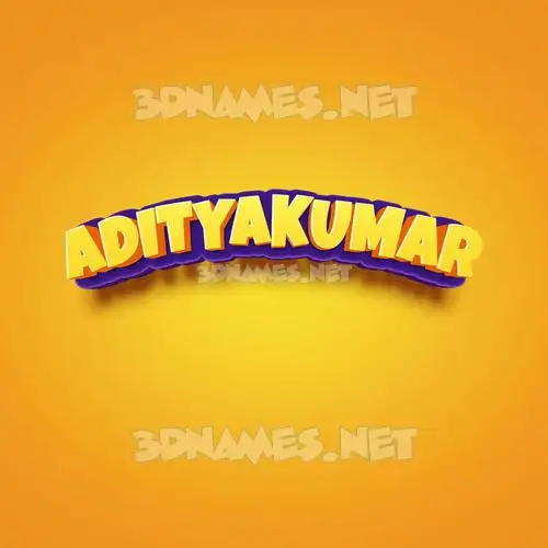 adityakumar in Orange Toon style - 3D name wallpaper