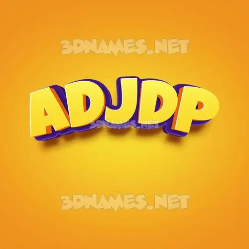 adjdp in Orange Toon style - 3D name wallpaper