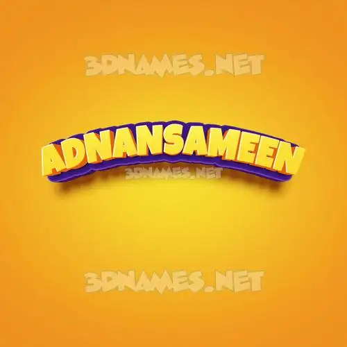 adnansameen in Orange Toon style - 3D name wallpaper